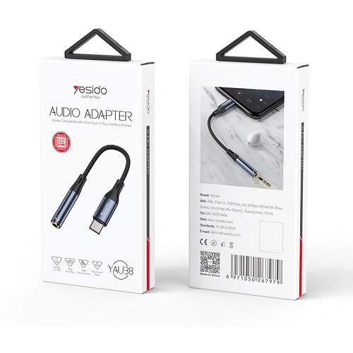 تبدیل جک Aux به تایپ سی Yesido مدل YAU38