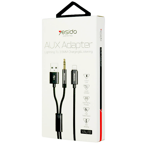 تبدیل USB/جک 3.5 میلی متری به لایتنینگ Yesido مدل YAU18 