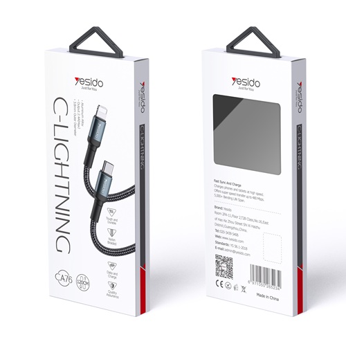 کابل تایپ سی به لایتنینگ Yesido مدل CA76