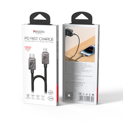 کابل تایپ سی به لایتنینگ Yesido مدل CA195