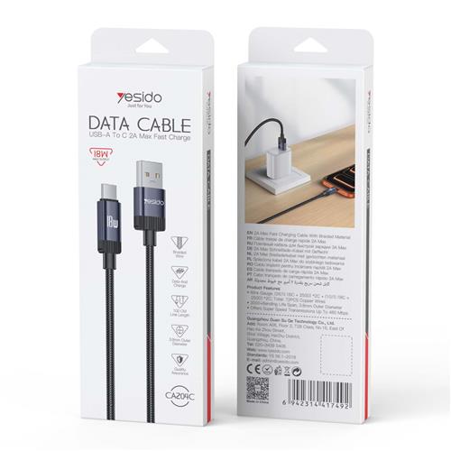 کابل Type-C به USB یسیدو مدل C204