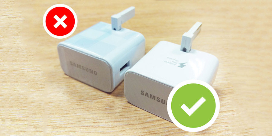تشخیص شارژر اصلی سامسونگ 